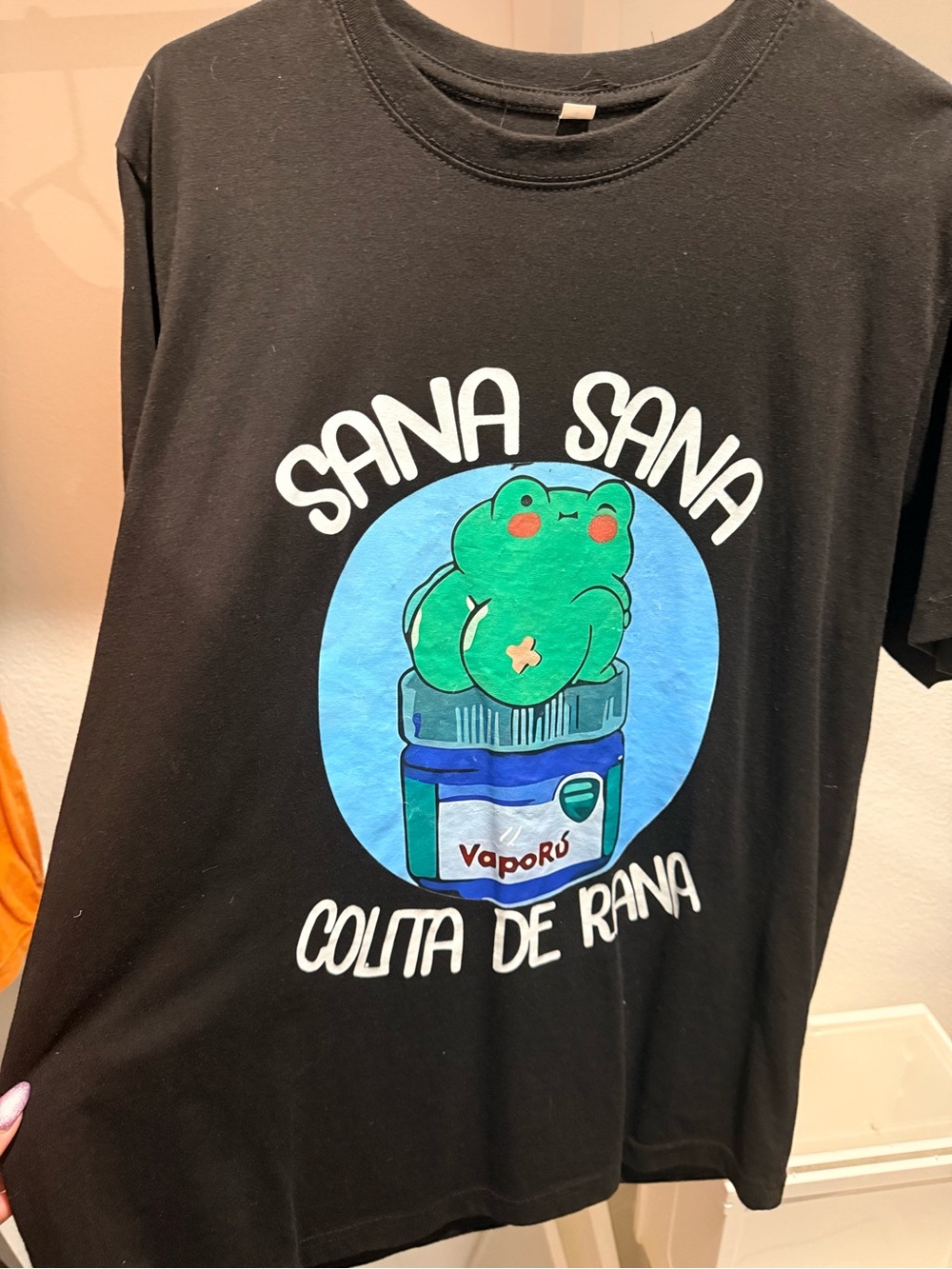 Sana Sana Green Frog Graphic Tee - Black